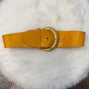Donna Karan Yellow Belt with Gold Buckle